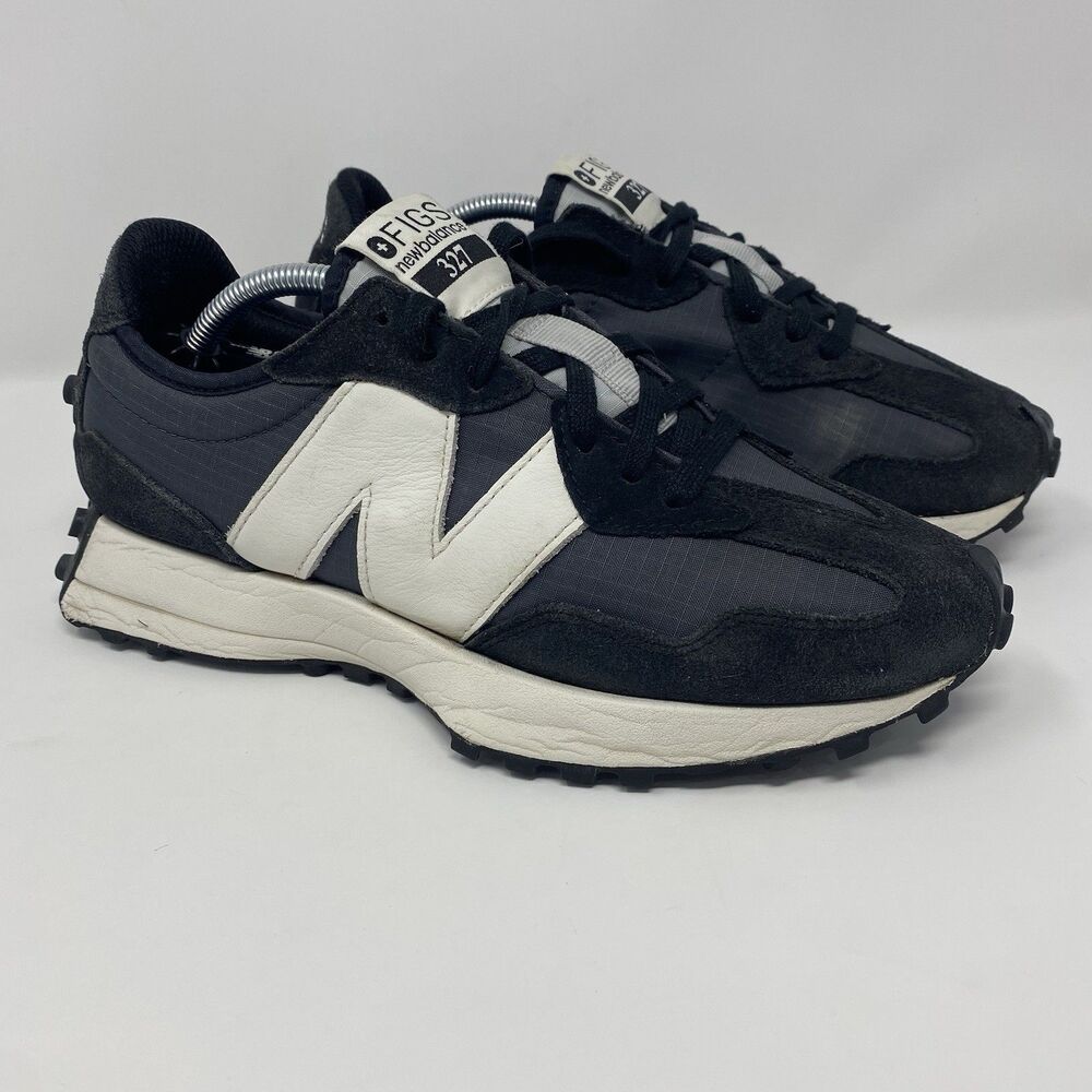 FIGS New Balance 327 Unisex 6.5/8 Lifestyle Black Athletic Casual Workwear Shoes